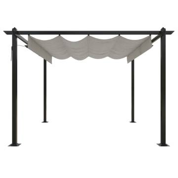 Garden Gazebo with Retractable Roof 3x3 m Cream