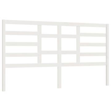 Bed Headboard White 186x4x104 cm Solid Wood Pine