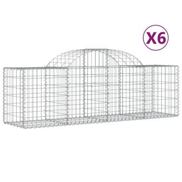 Arched Gabion Baskets 6 pcs 200x50x60/80 cm Galvanised Iron