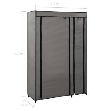 Folding Wardrobe Grey 110x45x175 cm Fabric