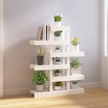 Plant Stand White 85x25x109.5 cm Solid Wood Pine