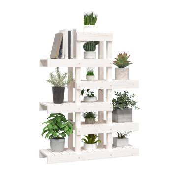 Plant Stand White 85x25x109.5 cm Solid Wood Pine