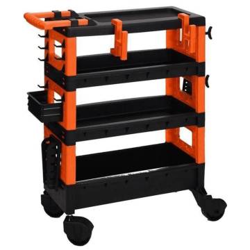 FX-Tools Tool Trolley 4-Tier Black and Orange