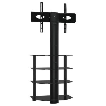 Corner TV Stand 4-Tiers for 32-70 Inch Black