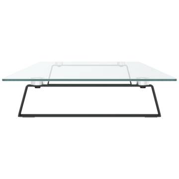 Monitor Stand Black 100x35x8 cm Tempered Glass and Metal