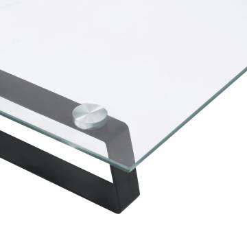 Monitor Stand Black 100x35x8 cm Tempered Glass and Metal