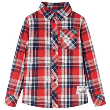 Kids' Plaid Shirt Red and Navy 92