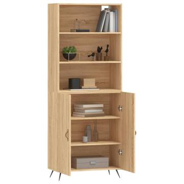 Highboard Sonoma Oak 69.5x34x180 cm Engineered Wood