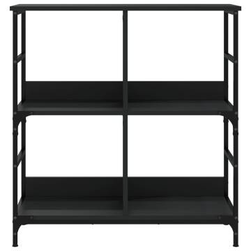 Bookshelf Black 78.5x33x82 cm Engineered Wood