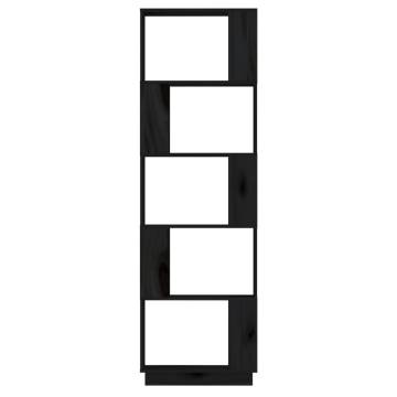 Book Cabinet/Room Divider Black 51x25x163.5 cm Solid Wood Pine