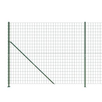 Wire Mesh Fence with Flange Green 1.4x25 m