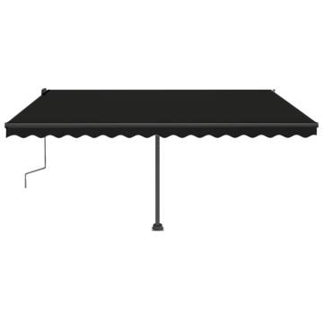 Freestanding Manual Retractable Awning 400x350 cm Anthracite