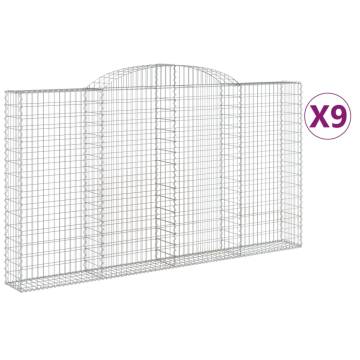 Arched Gabion Baskets 9 pcs 300x30x160/180 cm Galvanised Iron