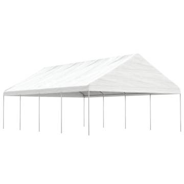 Gazebo with Roof White 8.92x5.88x3.75 m Polyethylene