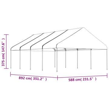 Gazebo with Roof White 8.92x5.88x3.75 m Polyethylene