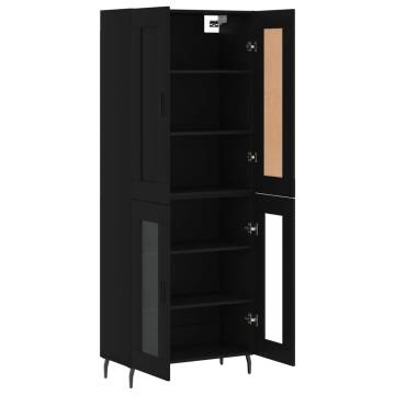 Highboard Black 69.5x34x180 cm Engineered Wood