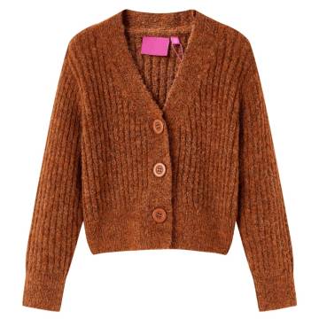 Kids' Cardigan Knitted Cognac 140