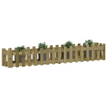 Garden Raised Bed with Fence Design 200x30x30 cm Impregnated Wood Pine