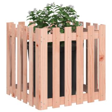 Garden Planter with Fence Design 60x60x60 cm Solid Wood Douglas