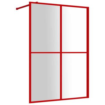 Walk-in Shower Wall with Clear ESG Glass Red 140x195 cm