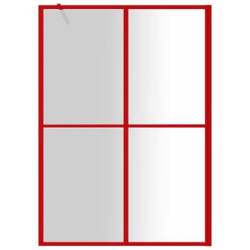 Walk-in Shower Wall with Clear ESG Glass Red 140x195 cm