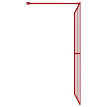 Walk-in Shower Wall with Clear ESG Glass Red 140x195 cm