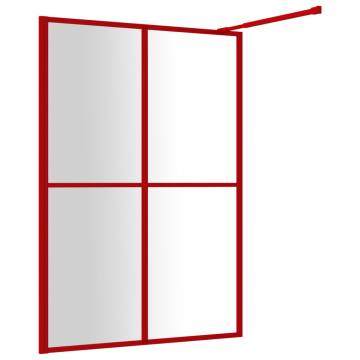 Walk-in Shower Wall with Clear ESG Glass Red 140x195 cm