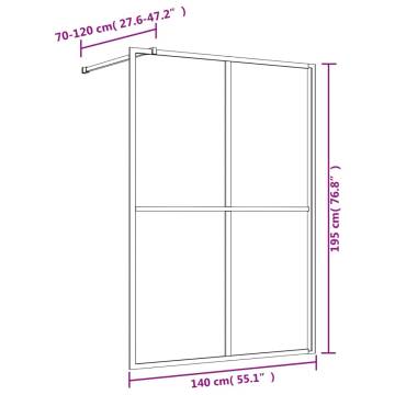 Walk-in Shower Wall with Clear ESG Glass Red 140x195 cm