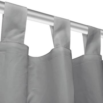 Micro-Satin Curtains 2 pcs with Loops 140x225 cm Grey