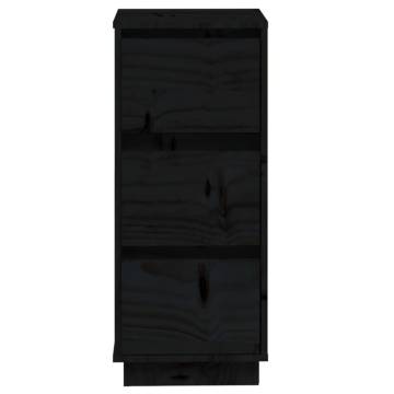 Sideboards 2 pcs Black 32x34x75 cm Solid Wood Pine