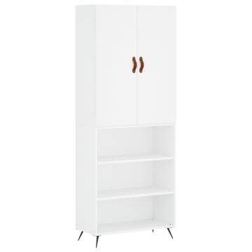 Highboard White 69.5x34x180 cm Engineered Wood