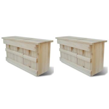 Sparrow Houses 2 pcs Wood 44x15.5x21.5 cm