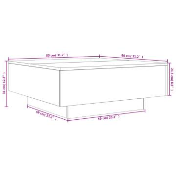 Coffee Table White 80x80x31 cm Engineered Wood