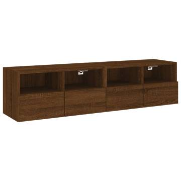 TV Wall Cabinets 2 pcs Brown Oak 60x30x30 cm Engineered Wood