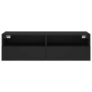 TV Wall Cabinet Black 100x30x30 cm Engineered Wood