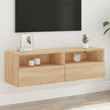 TV Wall Cabinet Sonoma Oak 100x30x30 cm Engineered Wood