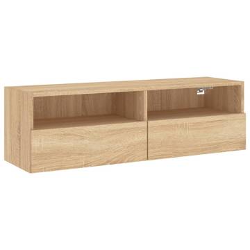 TV Wall Cabinet Sonoma Oak 100x30x30 cm Engineered Wood