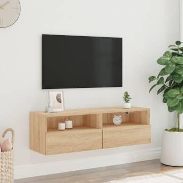 TV Wall Cabinet Sonoma Oak 100x30x30 cm Engineered Wood