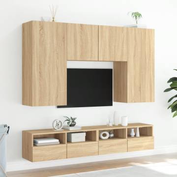 TV Wall Cabinet Sonoma Oak 100x30x30 cm Engineered Wood