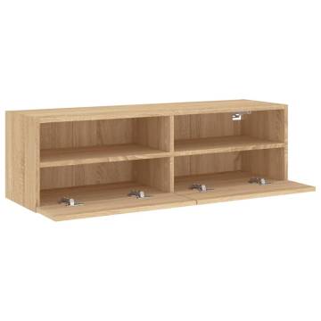 TV Wall Cabinet Sonoma Oak 100x30x30 cm Engineered Wood