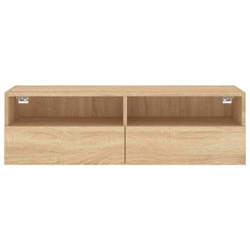 TV Wall Cabinet Sonoma Oak 100x30x30 cm Engineered Wood