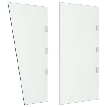 2 Piece Side Panels for Door Canopy Transparent Tempered Glass