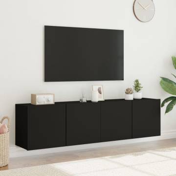 TV Cabinets Wall-mounted 2 pcs Black 80x30x41 cm