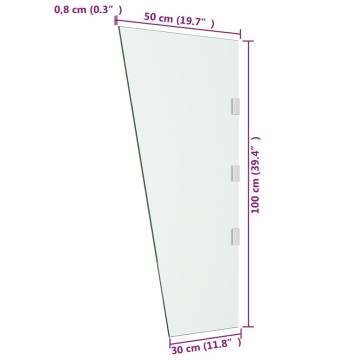 2 Piece Side Panels for Door Canopy Transparent Tempered Glass