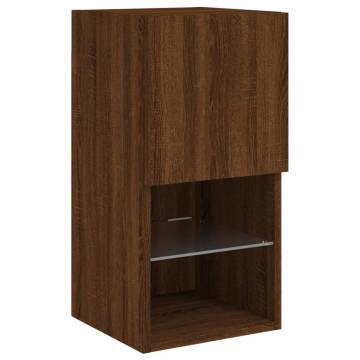 TV Cabinets with LED Lights 2 pcs Brown Oak 30.5x30x60 cm