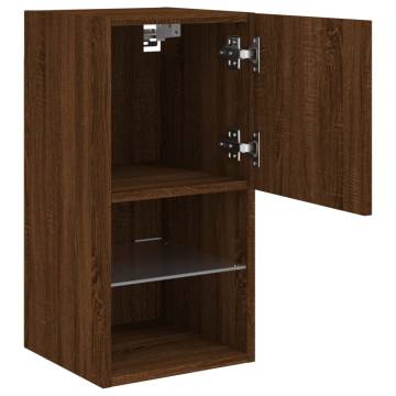 TV Cabinets with LED Lights 2 pcs Brown Oak 30.5x30x60 cm