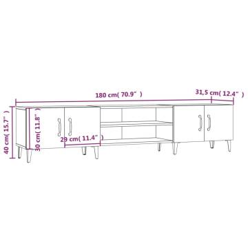 TV Cabinet White 180x31.5x40 cm Engineered Wood