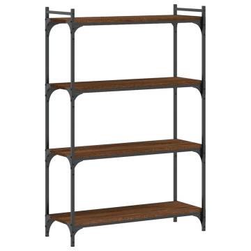 Bookcase 4-Tier Brown Oak 80x30x120 cm Engineered Wood