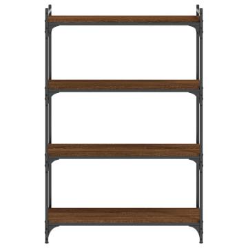 Bookcase 4-Tier Brown Oak 80x30x120 cm Engineered Wood