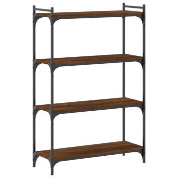 Bookcase 4-Tier Brown Oak 80x30x120 cm Engineered Wood